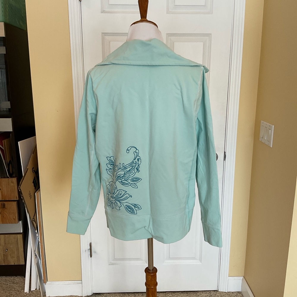 Eddie Bauer Light Blue Jacket with Floral Design